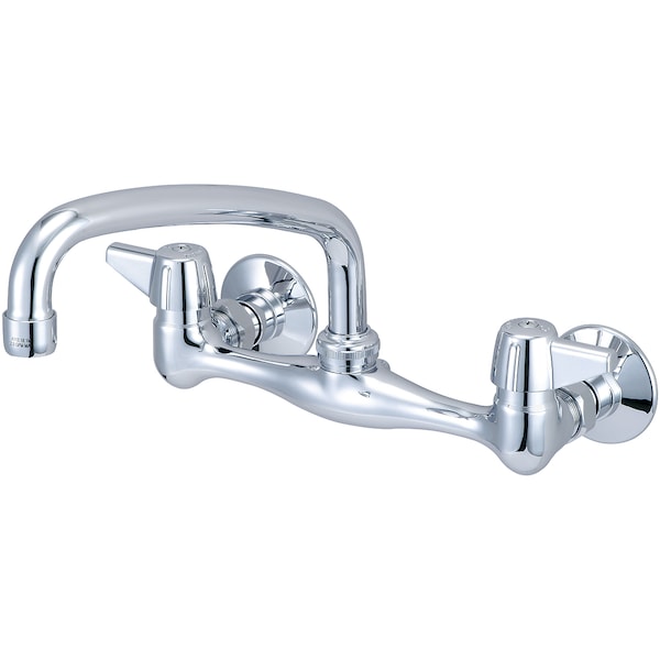 Two Handle Wallmount Kitchen Faucet, NPT, Wallmount, Polished Chrome, Weight: 3.8